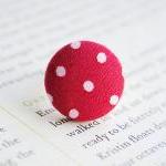 Red Polka Dot Button Ring, ..