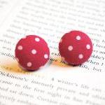Red Polka Dot Button Earrin..