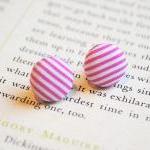 Candy Stripe Button Earring..