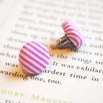 Candy Stripe Button Earring..