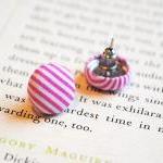 Candy Stripe Button Earring..