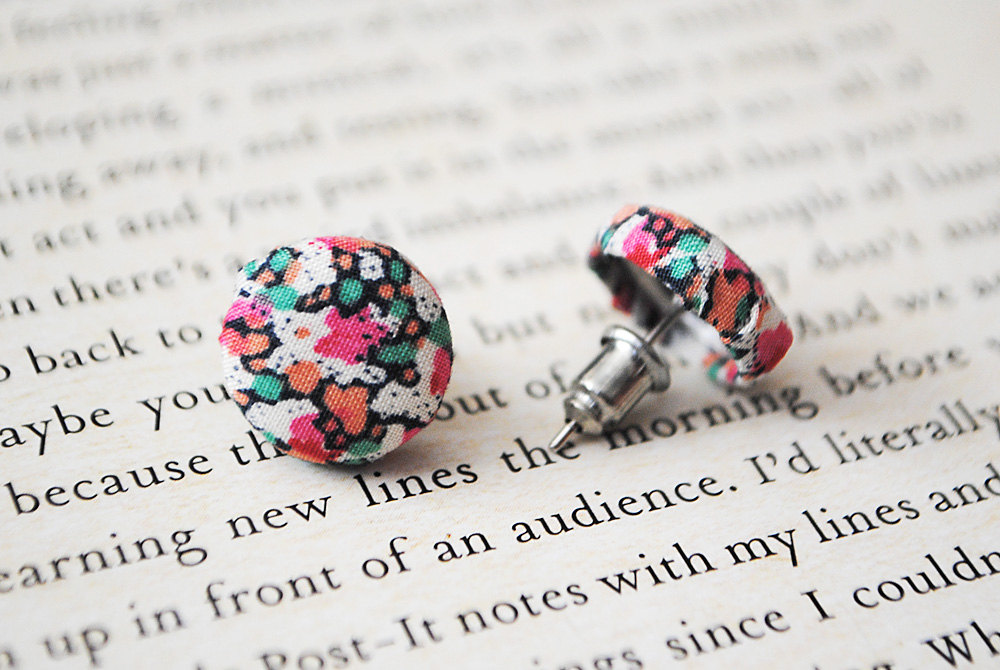 Liberty of London Button Earrings, British, Nickel Free Studs